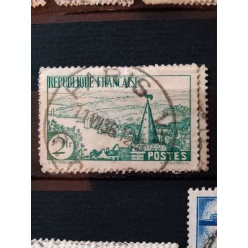 Timbre France N°301 1935 Rivière Bretonne 2f Vert