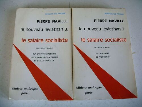 Le Salaire Socialiste 2 Volumes Pierre Naville 1970
