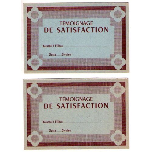 Lot De 2 : " Témoignage De Satisfaction " Série N°2