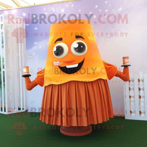 Personnage De Costume De Mascotte Redbrokoly De Bougie Parfumée Rouille Habillé D'une Jupe Plissée Et De Colliers