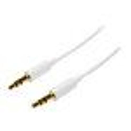 StarTech.com Câble Audio Stéréo Mini-Jack 3.5mm Slim de 3 m M/M - Cordon Audio Jack - Câble pour Casque - 2x 3.5mm Mini-Jack (M)- Blanc - Câble audio - mini-phone stereo 3.5 mm mâle pour mini-phone stereo 3.5 mm mâle - 3 m - blanc - pour P/N:...