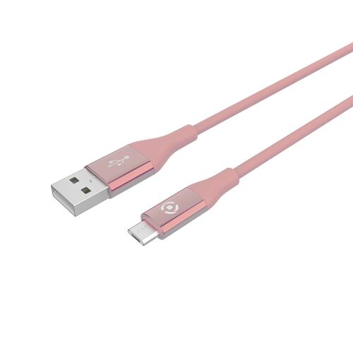 Celly USBMICROCOLORPK câble USB USB 2.0 1 m USB A Micro-USB B Rose
