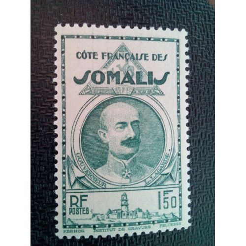 Timbre Côte Des Somalis - Protectorat Français Yt 163 Léonce Lagarde (1860-1936) 1938 ( 200804 )