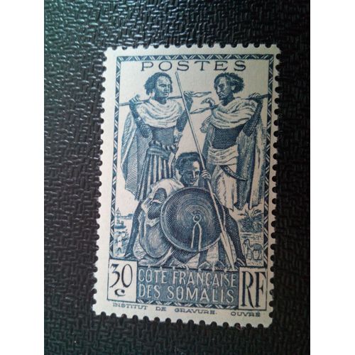 Timbre Côte Des Somalis - Protectorat Français Yt 156 Guerriers 1938 ( 200804 )