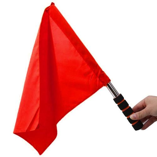 2 Pièces Football Arbitre Drapeau Extérieur Piste Et Champ Compétition Arbitre Commandement Spécial Drapeau Acier Inoxydable Poignée Commande