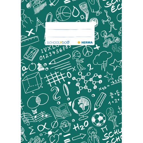 'herma``Schooly Doo Protège-Cahier Plastique Din A5, À Motifs, 1 Pièce Vert