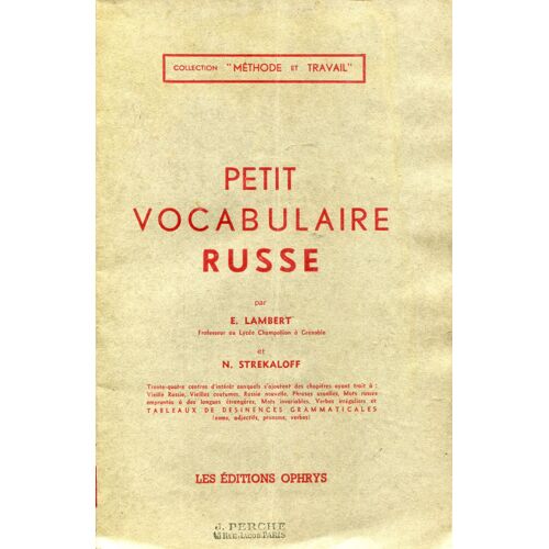 Petit Vocabulaire Russe