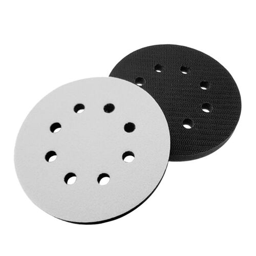 2pcs Tampon D'interface En Éponge Souple À 8 Trous De 5 Pouces (125mm) Pour Tampons De Ponçage Et Disques Abrasifs À Crochet Et À Boucle Pour Surface Inégale Poli