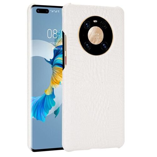 Classique Élégant Étui Pour Huawei Mate 40 Pro Plus Mode Classique D'alligator Anti Éraflure Compatibilité Housse De Protection - Blanc