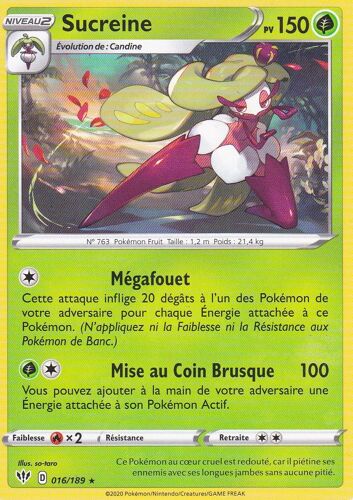 Carte Pokemon - Sucreine - 16/189 - Rare - Épée Et Bouclier 3 Ténèbres Embrasées