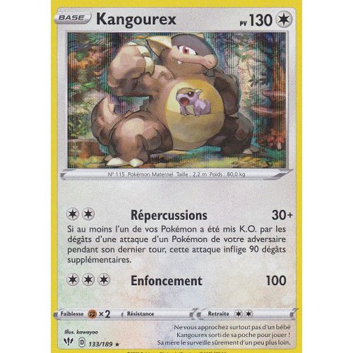 Carte Pokemon - Kangourex - 133/189 - Holo-Rare - Épée Et Bouclier 3 Ténèbres Embrasées