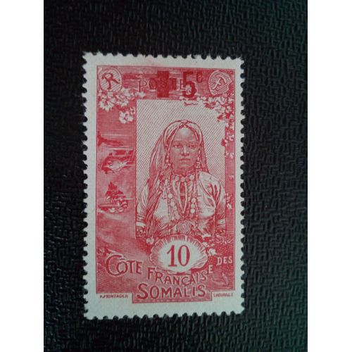 Timbre Côte Des Somalis - Protectorat Français Yt 100 Jeunesse Somalienne, Croix Rouge 1915 ( 200804 )