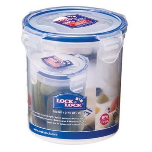 Lock & Lock Hpl932d Boîte Hermétique Alimentaire Rond Vase 0,7 L Bleu, Transparent 1 Pièce(S)