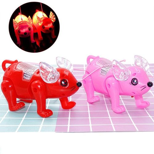 Musique Électrique Marche Souris Jouet Lumière Led Lueur Électronique Animaux Lanterne Avec Laisse Enfants Enfants Bébé Fille Garçon Jouets Éducatifs