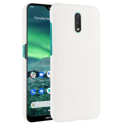 Classique Élégant Étui Pour Nokia 2.3 Compatibilité Mode Classique D'alligator Anti Éraflure Housse De Protection - Blanc