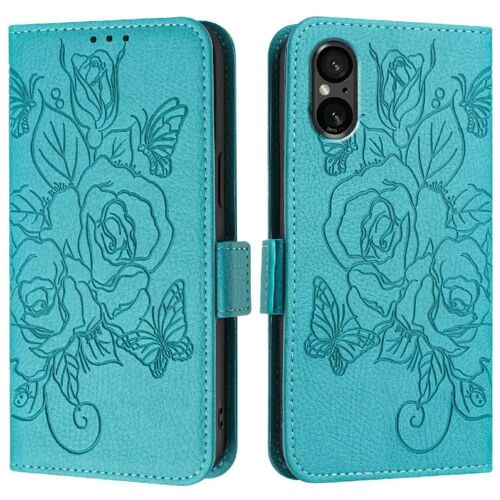 Étui Pour Sony Xperia 5 V Avec Fente Pour Carte De Crédit Portefeuille Magnétique Cuir Pu - Bleu Clair