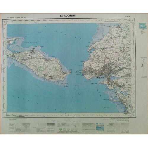 Superbe Grande Carte En Couleur La Rochelle Ile De Ré La Pallice Esnandes Angoulins 1959 À Encadrer
