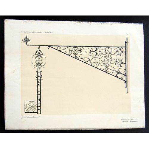 Vieilles Enseignes De Paris En Fer Forgé : Enseigne De Serrurier - Bailly P.F .- 1925