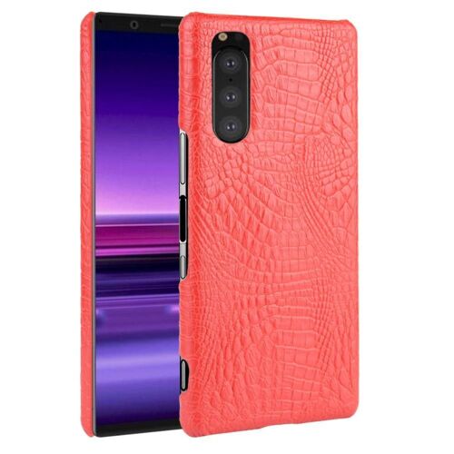 Classique Élégant Étui Pour Sony Xperia 5 Anti Éraflure Housse De Protection Compatibilité Mode Classique D'alligator - Rouge