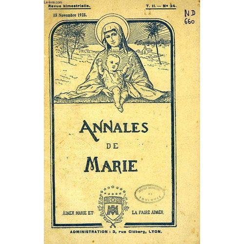 Annales De Marie, T. Ii, N° 24, Nov. 1925