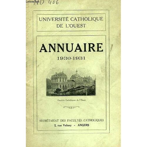 Universite Catholique De L'ouest, Annuaire 1930-1931