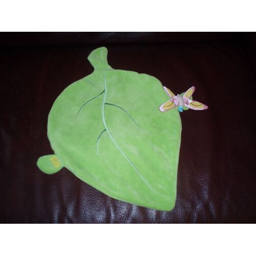 Doudou Papillon Sur Feuille Verte