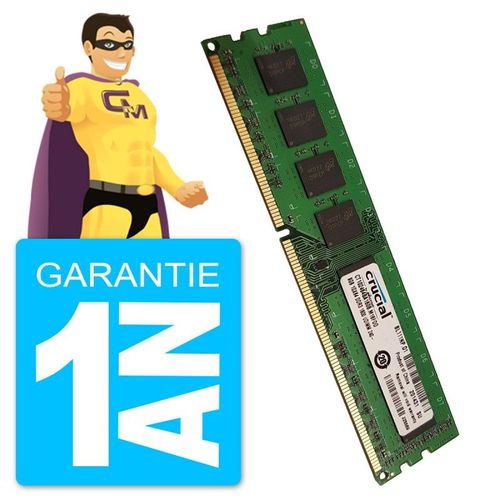 8Go RAM DDR3 PC3-12800U Crucial CT102464BA160B.M16FDD DIMM PC Bureau