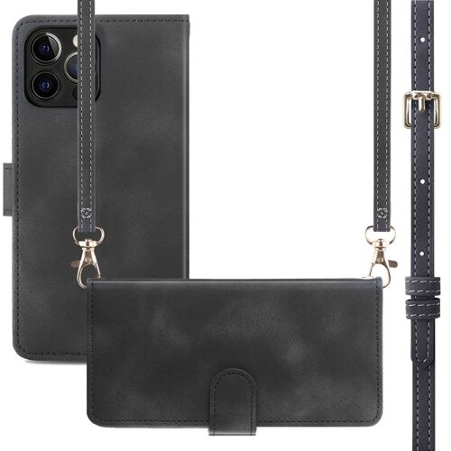 iMoshion Etui de téléphone portefeuille avec cordon iPhone 12 (Pro) Noir