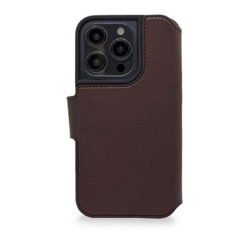 Étui Folio pour iPhone 14 Plus en Cuir avec Porte-cartes Intégré Decoded Marron