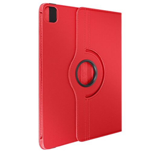 Étui Clapet Pour Ipad Pro 11 2024 Folio Rotatif 360 Support Stand Rouge