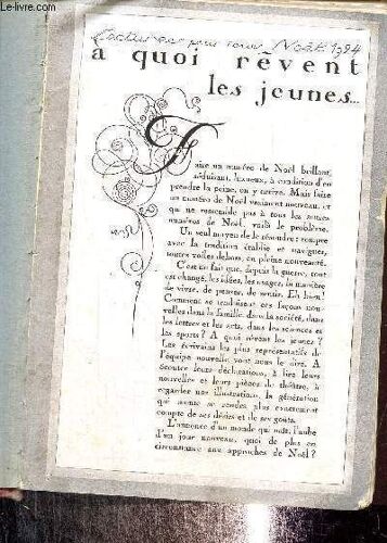 Lectures Pour Tous, Noel 1924 .A Quoi Rêvent Les Jeunes