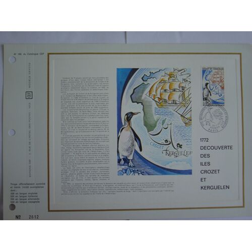 Fdc - Cef  De 1972 : Crozet-Kerguelen