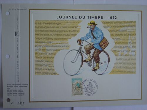 2 Feuillets Philatéliques Cef France N° 191 Et 191 S : Journée Du Timbre 1972.