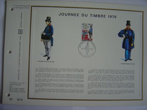 Feuillet Philatelique - Cef 126 -  Journee Du Timbre 1970