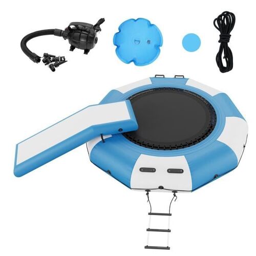 Trampoline Aquatique Gonflable - Vevor - 3100x600 Mm Avec Toboggan Et Échelle Piscine Lac Portable,Pour Enfants
