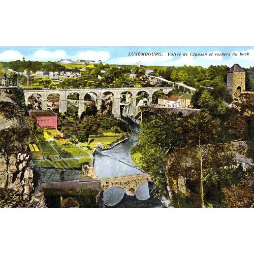Carte Postale Ancienne, Luxembourg, Vallée De Clausen Et Rochers Du Bock