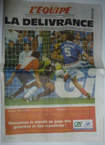 L’Équipe Du 29 Juin 1998 - Coupe Du Monde De Football