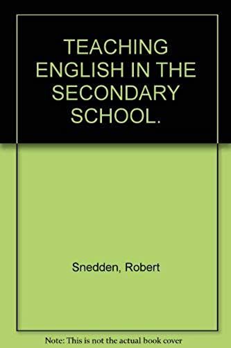 Teaching English In The Secondary School.