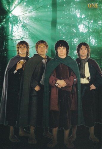 Fiche / Carte Postale Souple - Dominic Monaghan, Sean Astin, Elijah Wood Et Billy Boyd (Le Seigneur Des Anneaux)