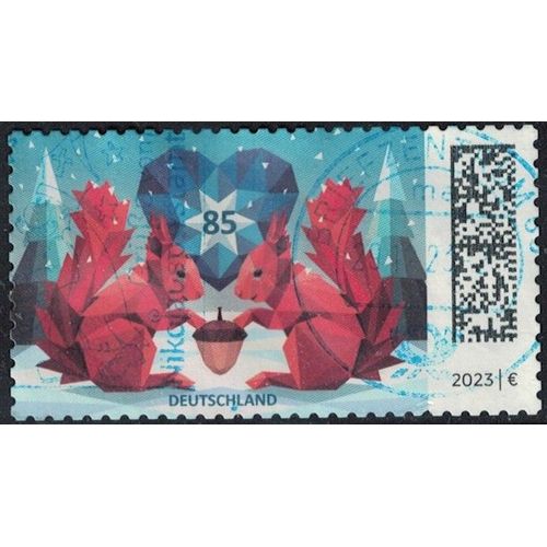 Allemagne 2023 Oblitéré Used Écureuils Dans La Neige Squirrels In The Snow Y&t De 3581 Su