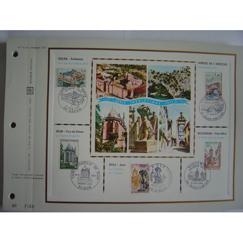 Fdc - Cef 1971 : Sedan, Riom, Gorges De L'ardèche, Riquewihr, Dôle