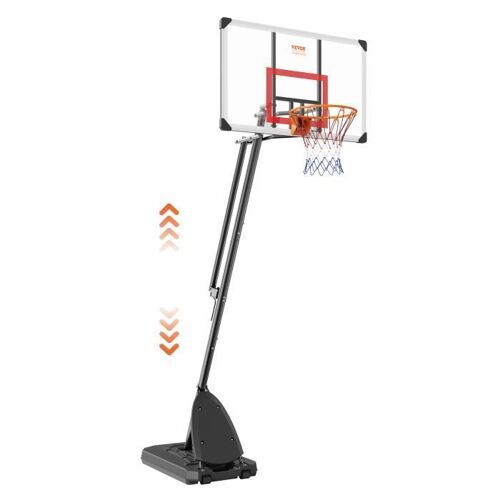 Panneau De Basket - Vevor - Panier De Basket Panneau Basket 128cm Hauteur Réglable 232-305 Cm,Acier,Plastique,Nylon