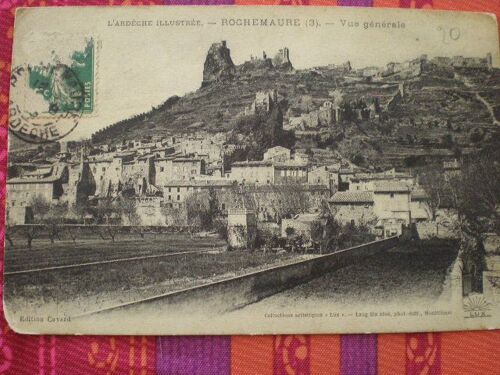 Cpa Ardeche Illustre Rochemaure Vue Generale N° 3