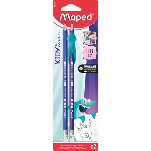Maped Kit 2 Crayons À Papier Hb + 1 Guide Doigts Amovible