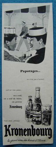 Publicité Papier - Bière Kronenbourg De 1956