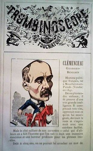 Le Trombinoscope 2 Georges Clemenceau Biographie Par Touchatout Caricature Par Moloch 1882