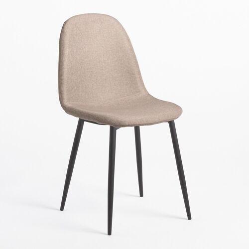 Chaise de Salle à Manger Glamm Noir Gris Taupe