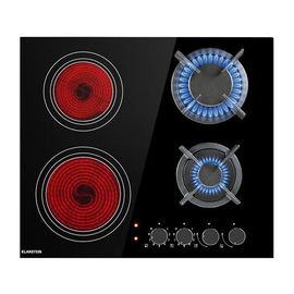 Klarstein Table de cuisson MultiChef 4 Combi gaz/vitrocéramique 4 zones