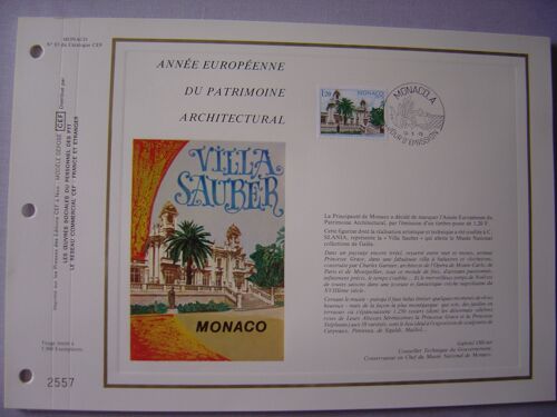 Monaco 1975 - 2 Feuillets Philatéliques Cef 83 Et 83s - Patrimoine Architectural : Villa Sauber