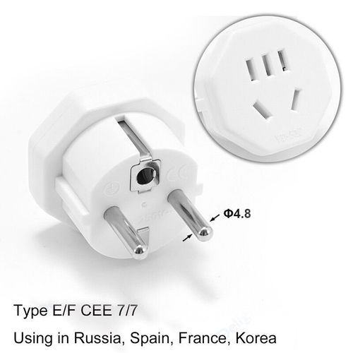 Adaptateur de prise de voyage universel UE,prise électrique,prise murale,prise secteur,États-Unis vers UE,France,Corée,Espagne,AU,UK,CN vers Euro - Type white #A